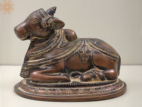 5" Small Size Nandi Brass Statue | Handmade Brass Sculpture