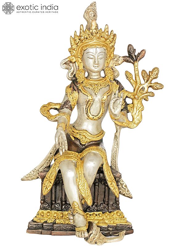 10" Seated Tara, Her Legs Dangling In Brass | Handmade | Made In India