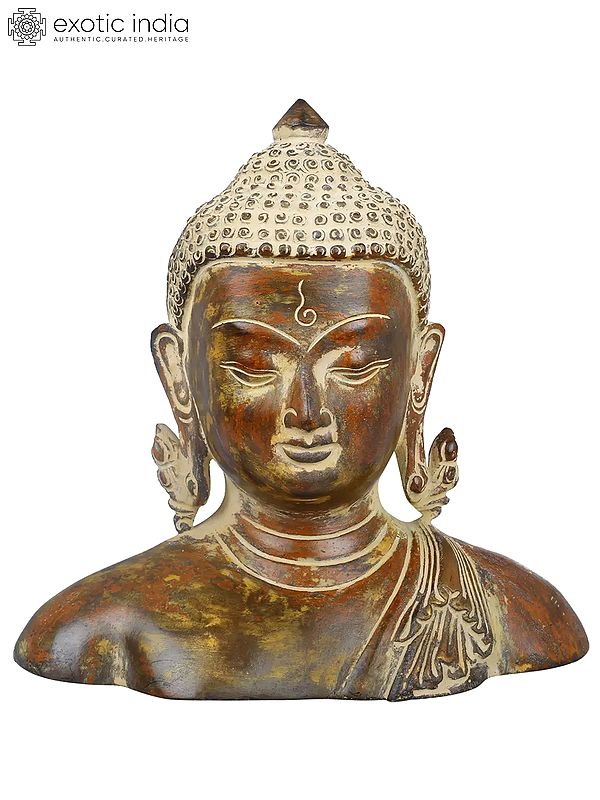 4" The Buddha Bust In Brass - Tibetan Buddhist Statue | Handmade | Made In India