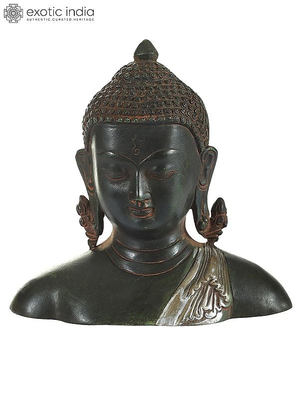 4" The Buddha Bust In Brass - Tibetan Buddhist Statue | Handmade | Made In India