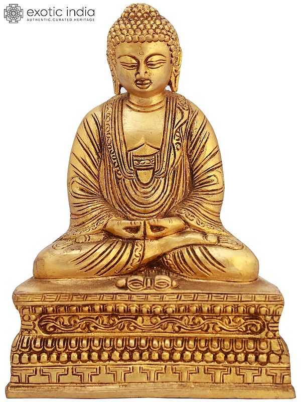 7" Tibetan Buddhist Lord Buddha In Dhyan Mudra (Meditation) In Brass | Handmade | Made In India