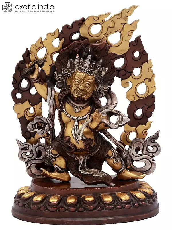 12" Vajrapani Idol in the Warrior Pose | Handmade Brass Statue | Made in India