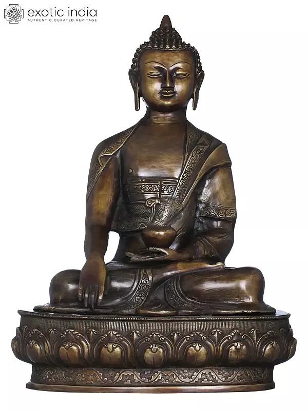 20" Lord Buddha in Bhumisparsha Mudra In Brass | Handmade | Made In India