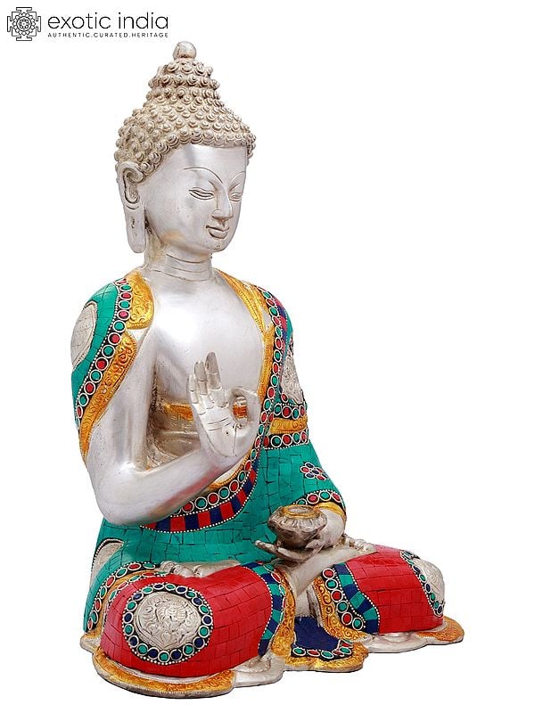 13" Gautam Buddha in Vitark Mudra In Brass | Handmade | Made In India