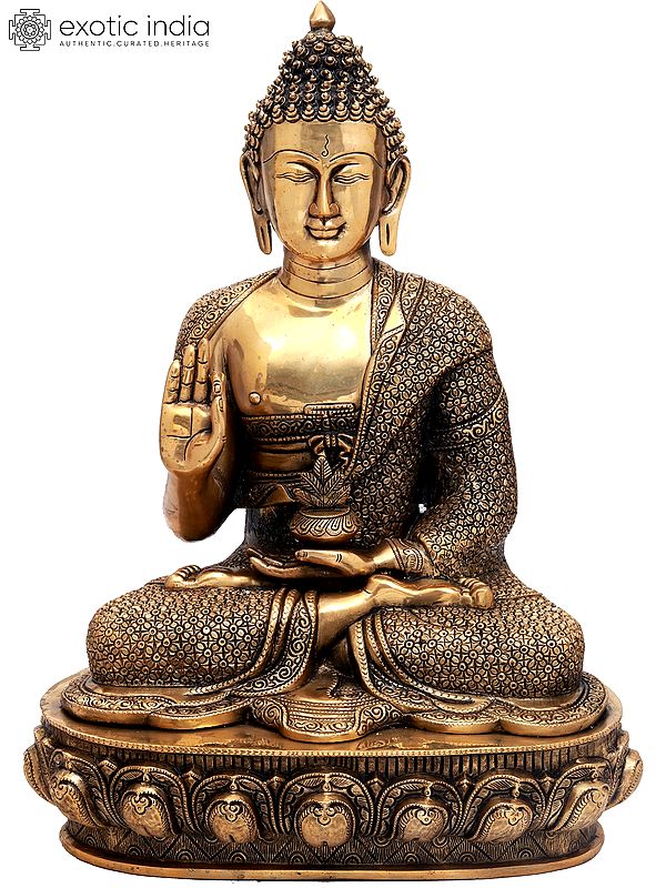 22" Preaching Buddha (Tibetan Buddhist Deity) In Brass | Handmade | Made In India