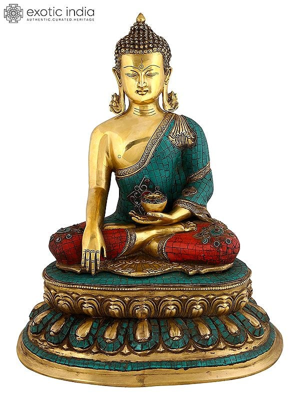 21" Buddha Brass Statue In Brass | Handmade | Made In India