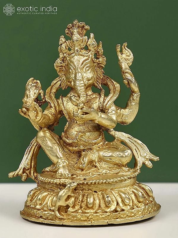 2" Small Copper Nepalese Ganesha Statue