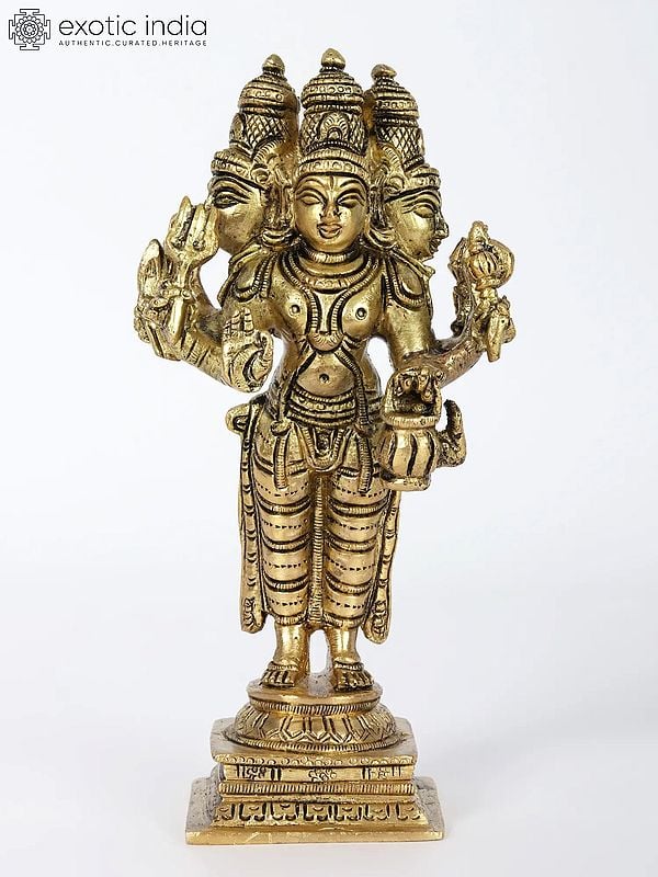 6" Trideva Brass Idols - Brahma, Vishnu, Shiva