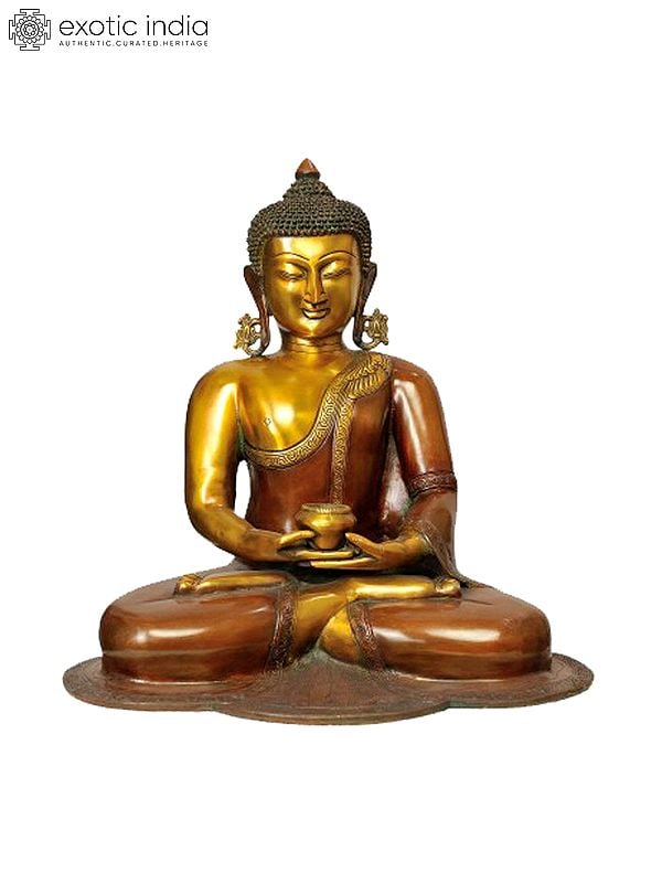 18" Meditation Buddha - Tibetan Buddhist Deity In Brass | Handmade | Made In India