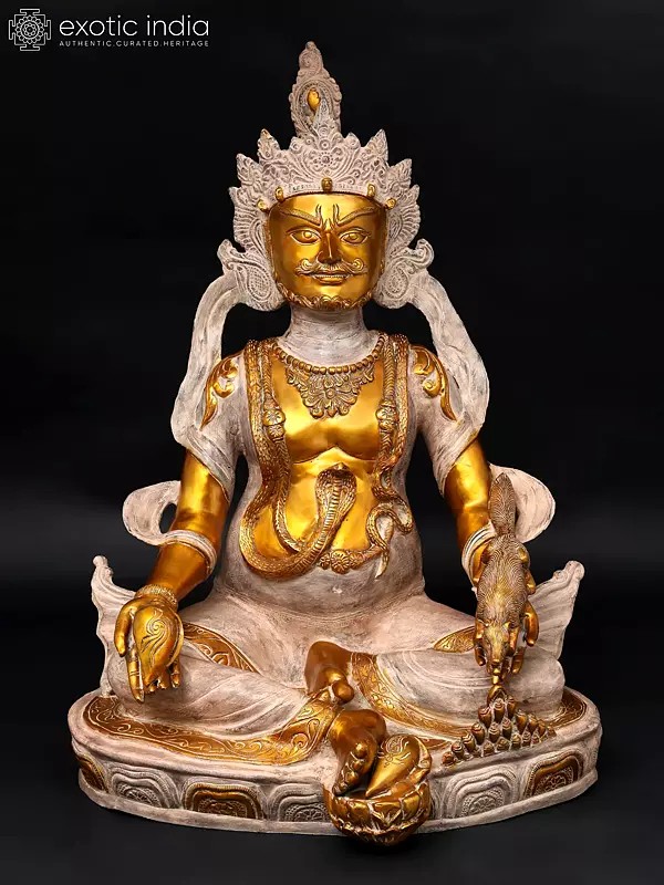 43" Large Size Handmade Lord Kubera Brass Statue - Tibetan Buddhist | Made In India