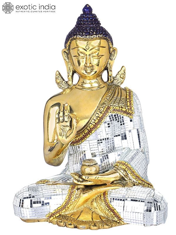 8" Lord Buddha Preaching His Dharma - Tibetan Buddhist In Brass | Handmade | Made In India