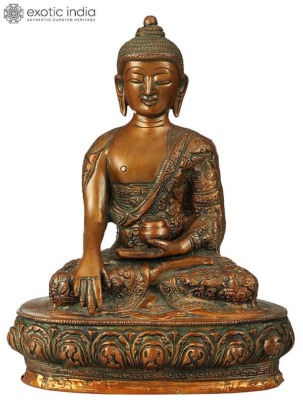 Tibetan Buddhist Lord Buddha, His Hand In Bhumisparsha Mudra