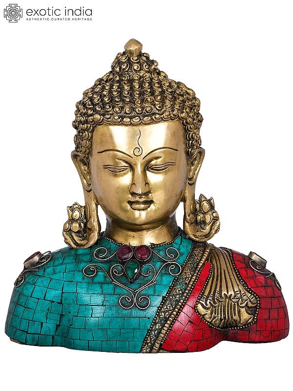 8" Lord Buddha Bust (Tibetan Buddhist) In Brass | Handmade | Made In India