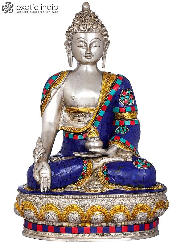 12" The Medicine Buddha (Tibetan Buddhist Deity) In Brass | Handmade | Made In India