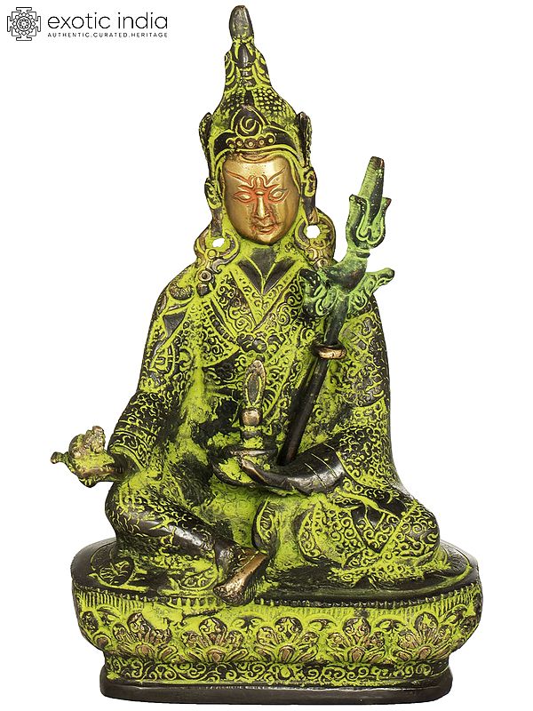 8" Tibetan Buddhist Guru Rin Poche (Padmasambhava) In Brass | Handmade | Made In India