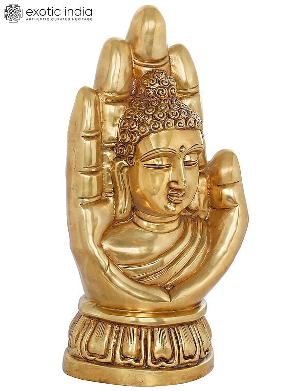 21" Buddha in Blessing Hand In Brass | Handmade | Made In India