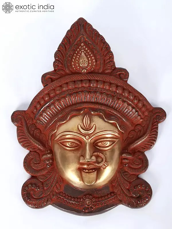 10" Brass Goddess Kali Mask | Handmade | Made In India