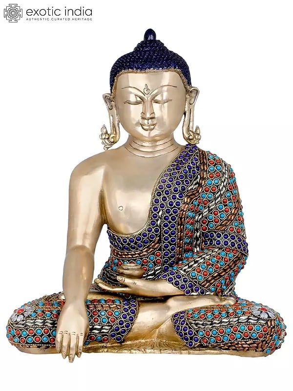 14" Lord Buddha in Dhyana - Tibetan Buddhist In Brass | Handmade | Made In India