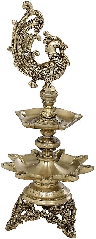 16" Ritual Lamp In Brass | Handmade | Made In India