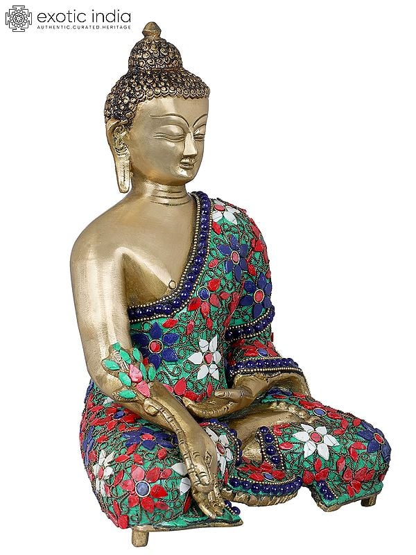 11" Medicine Buddha - Tibetan Buddhist Healing Buddha In Brass | Handmade | Made In India