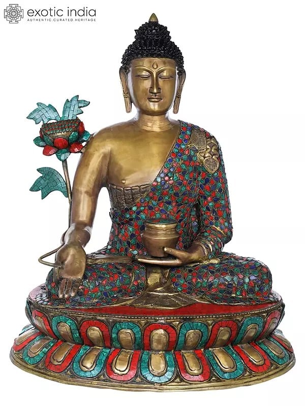 28" Large Medicine Buddha (Tibetan Buddhist) In Brass | Handmade | Made In India