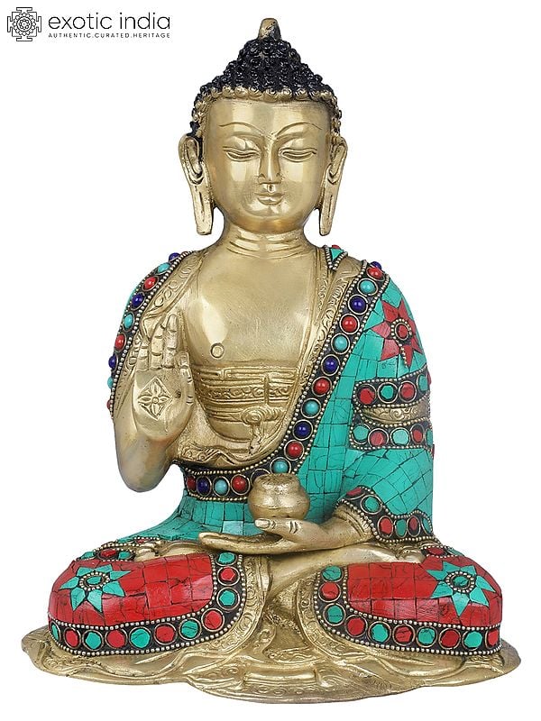 9" Gautama Buddha - Tibetan Buddhist In Brass | Handmade | Made In India