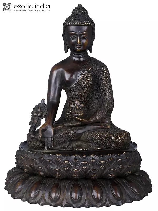 11" Myrobalan Buddha In Brass | Handmade | Made In India