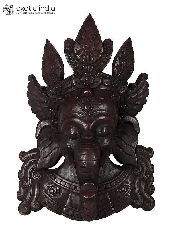 Lord Ganesha Wall Hanging Wooden Mask - Made in Nepal