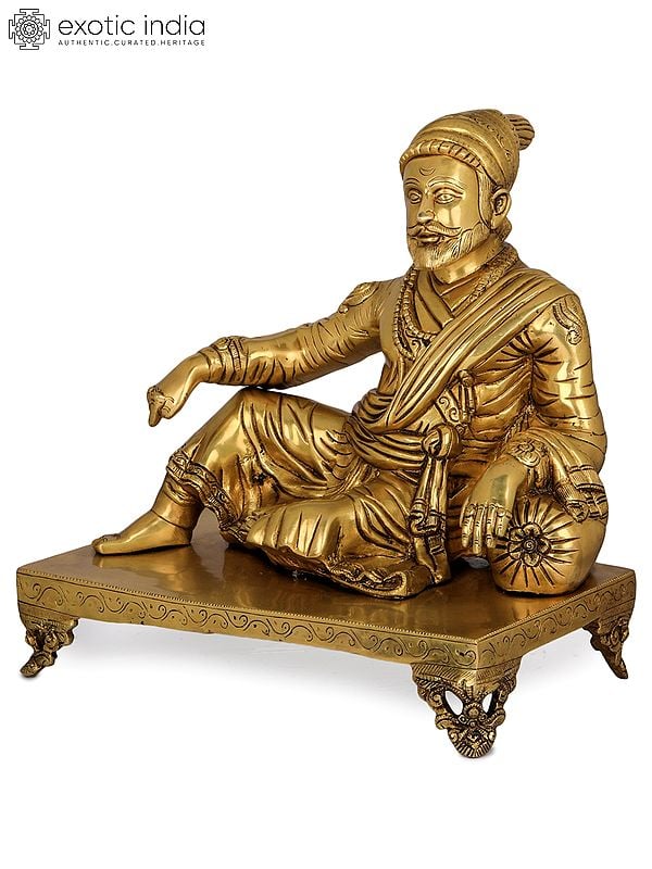 15" Shivaji Maharaja In Brass | Handmade | Made In India