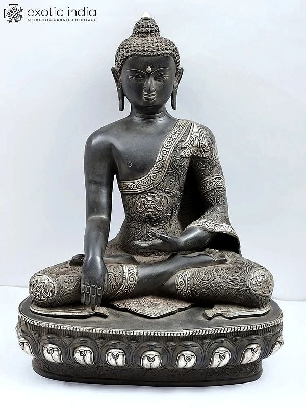 21" Brass Lord Buddha in Bhumisparsha Mudra | Handmade | Made In India