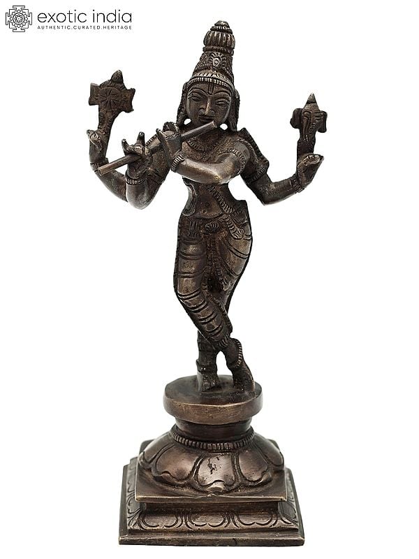 7.2" Handmade Lord Murli Krishna Statue | Krishna Statue for Home Decor | Made in India