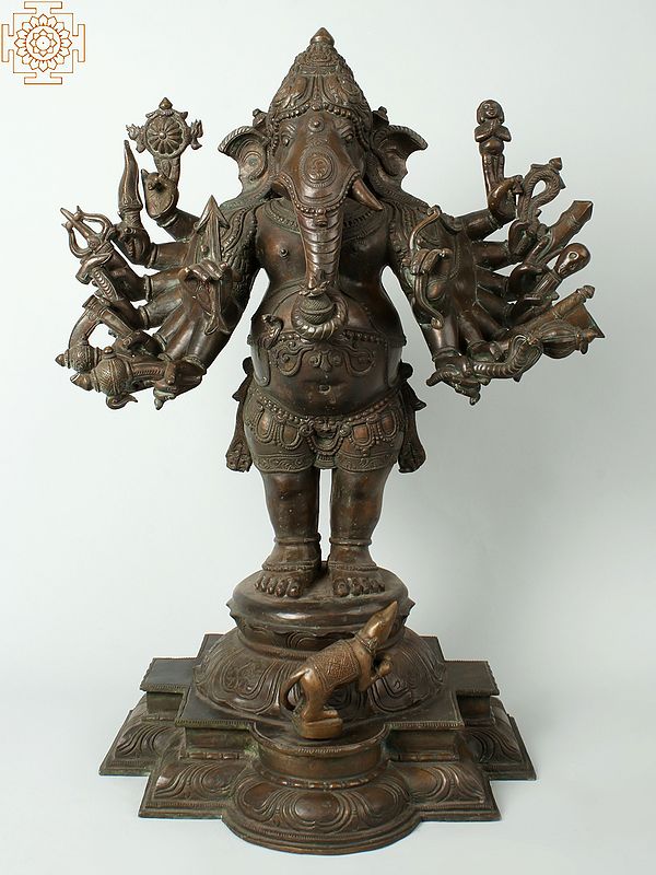 23" Bhagawan Rakshak Ganesha  | Handmade | Madhuchista Vidhana (Lost-Wax) | Panchaloha Bronze from Swamimalai