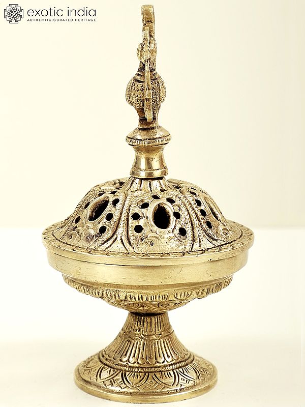 8" Brass Peacock Incense Burner |Handmade | Made In India