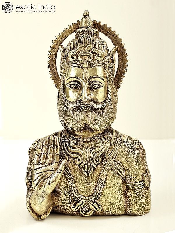 8" Maharaja Agrasen Bust | Brass Maharaja Agrasen Bust | Brass Statue | Handmade | Made In India