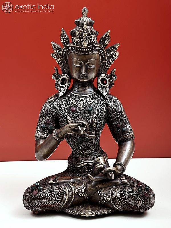 14" Superfine Primordial Buddha with Filigree Work | Handmade