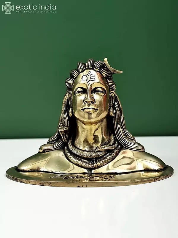 6" Adiyogi Shiva (Shankara) In Brass | First Yogi | Source of Yoga | Made In India