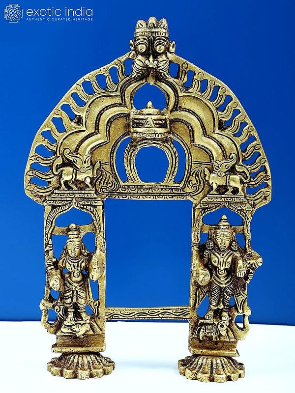 11" Brass Lakshmi Prabhavali | Handmade