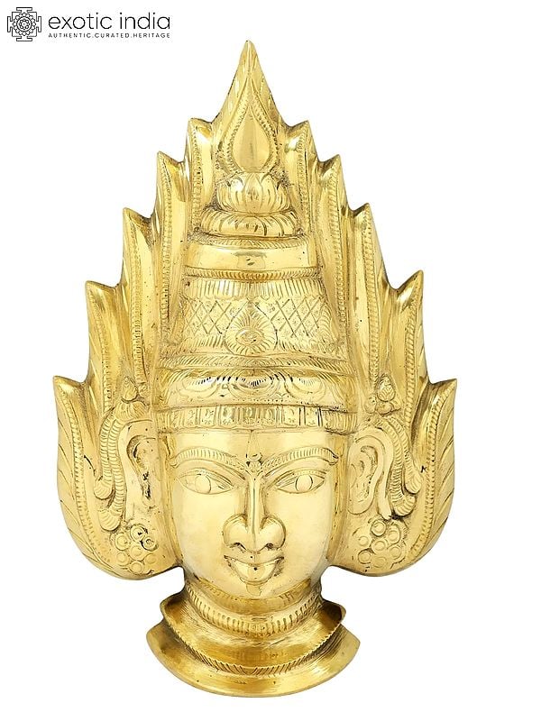 11" Brass Sudar Amman Face | Handmade