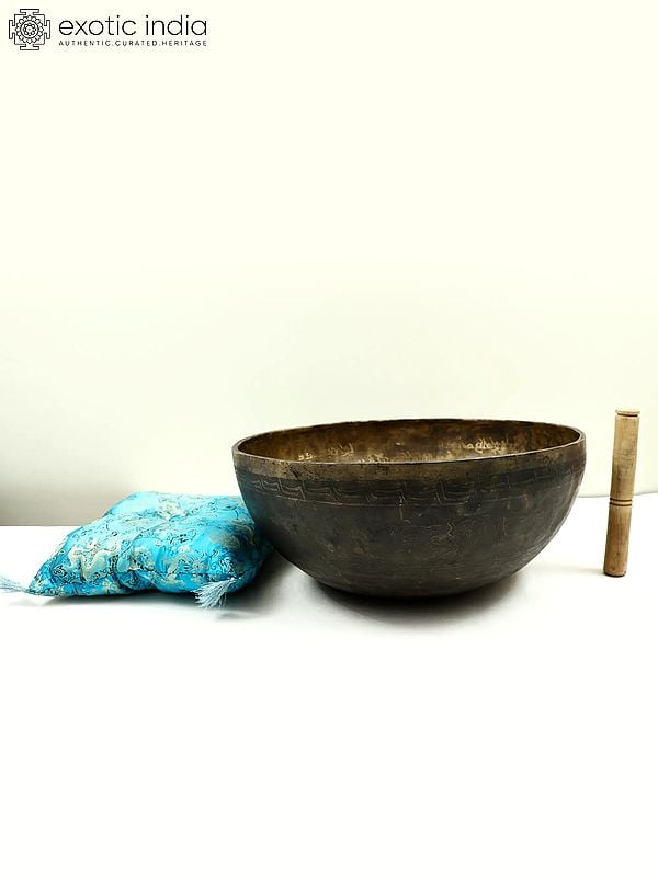 15" Tibetan Buddhist Singing Bowl with the Image of Goddess Green Tara