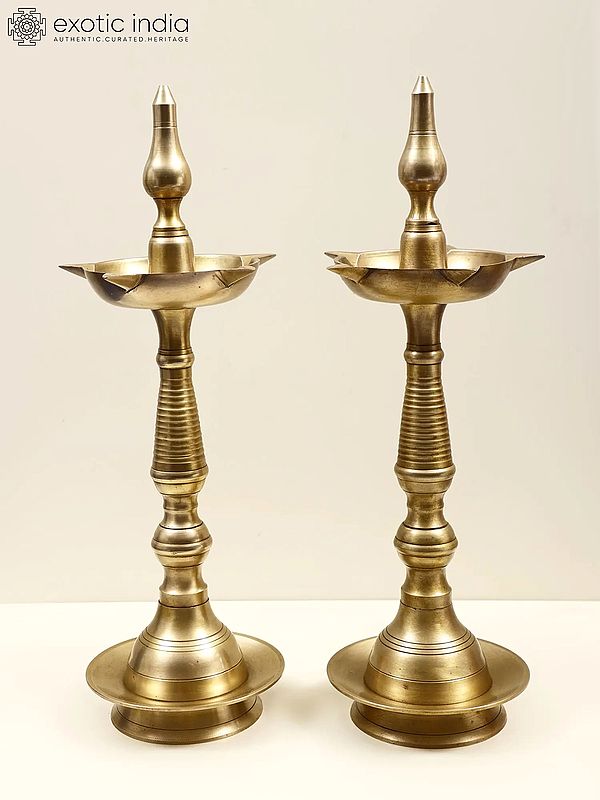 13" Brass Five Wick Lamp (Pair)