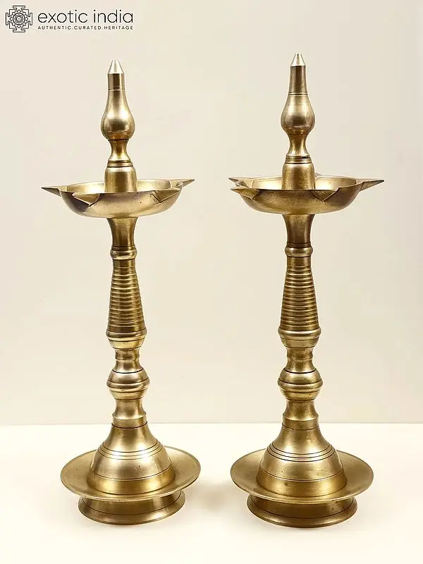 13" Brass Five Wick Lamp (Pair)