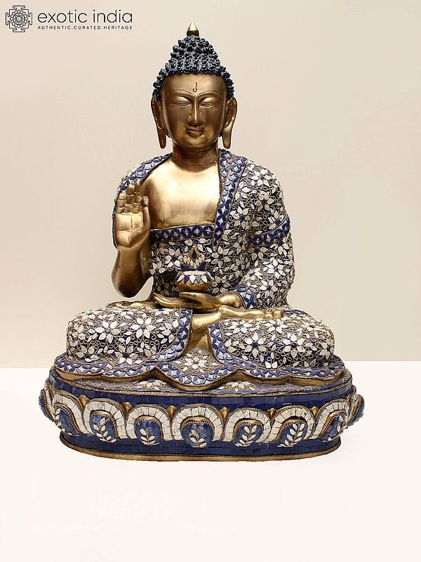 22" Brass Gautam Buddha Preaching His Dharma