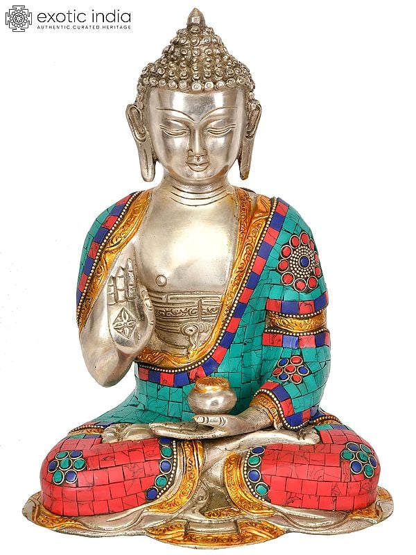 9" Lord Buddha in Vitark Mudra (Tibetan Buddhist) In Brass | Handmade | Made In India