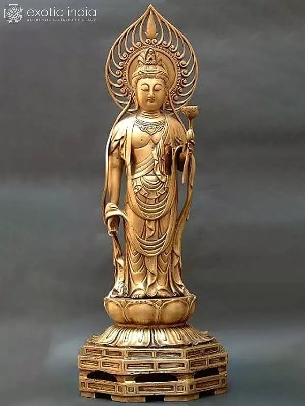 24" Kuan Yin Brass Sculpture | Handmade | Made in India