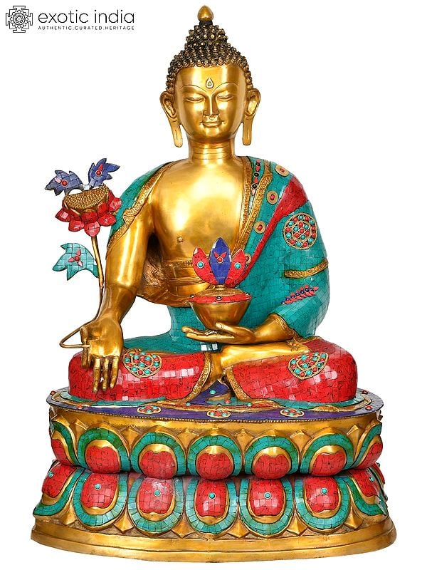 38" Large Size Medicine Buddha - Tibetan Buddhist Deity In Brass | Handmade | Made In India