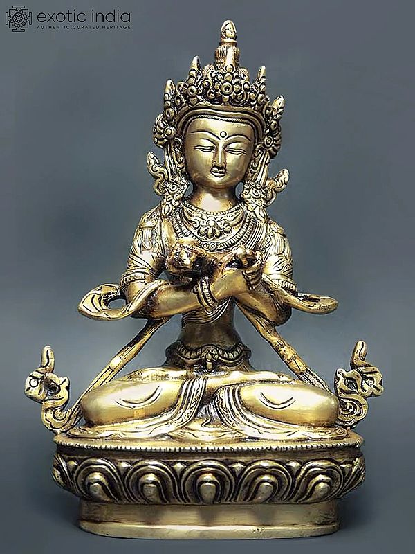 8" Tibetan Buddhist Deity Vajradhara In Brass | Handmade | Made In India