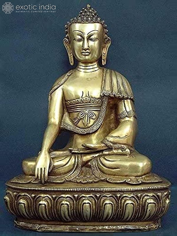 14" Buddha in Bhumisparsha-mudra | Handcrafted Buddhist Statue