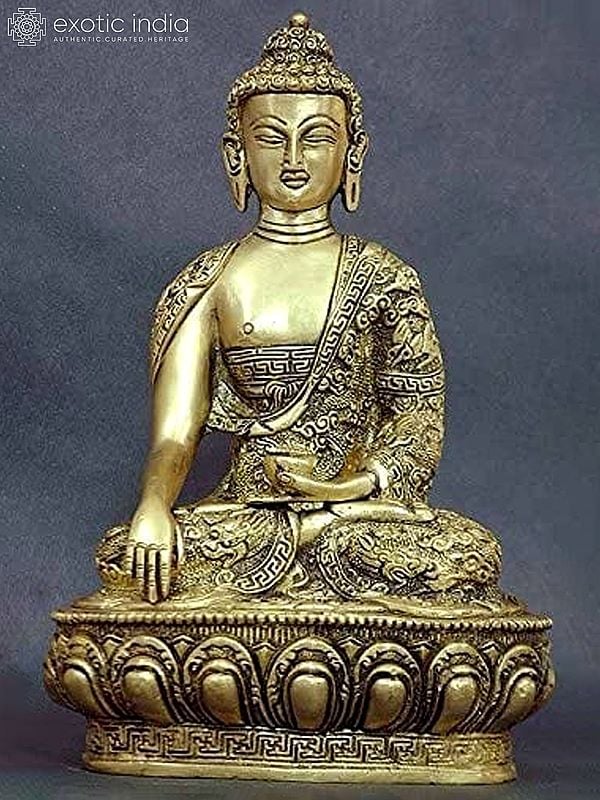 10" Meditating Buddha In Brass | Handmade | Made In India