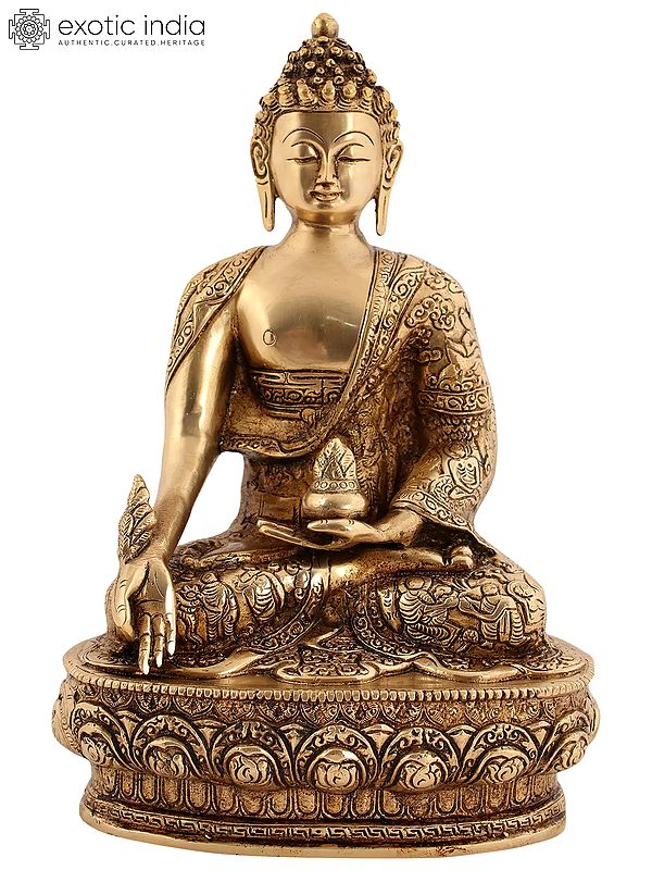 13" Tibetan Buddhist God Medicine Buddha In Brass