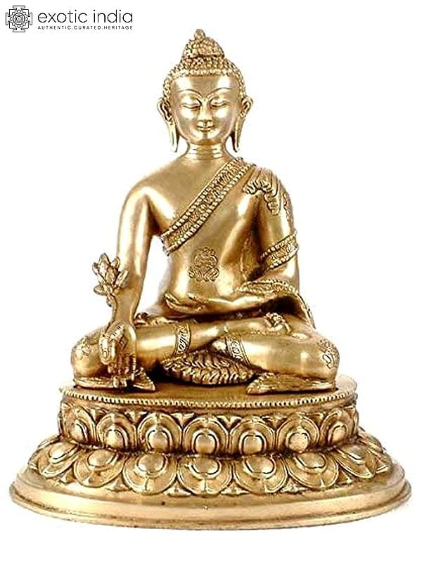 13" Tibetan Buddhist God The Buddha who Heals (Medicine Buddha) In Brass | Handmade | Made In India